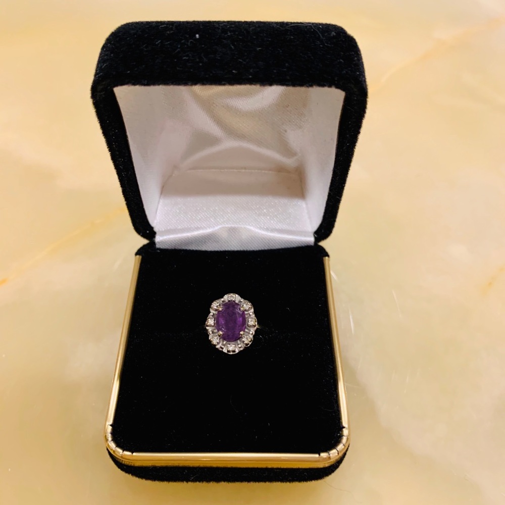 Purple Stone Silver Ring